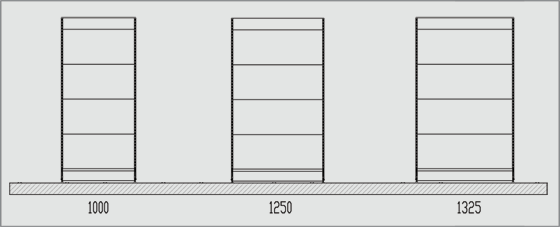 LENGTH OF THE BAY FOR THE SM-SERIES RACK WITH FRONT UPRIGHT